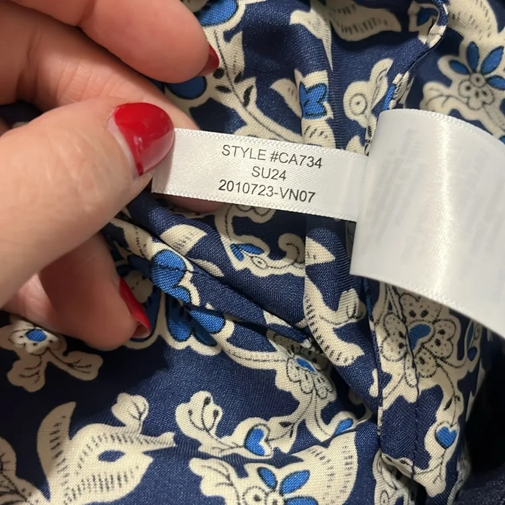 J. Crew Gwyneth Slip Midi Skirt Navy Blue Floral Size XS Extra Small NWT